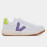 TÊNIS VERT V-12 COURO EXTRA BRANCO ROXO LIMA