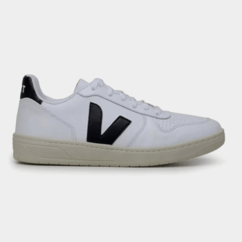 TÊNIS VERT V-10 COURO EXTRA BRANCO E PRETO